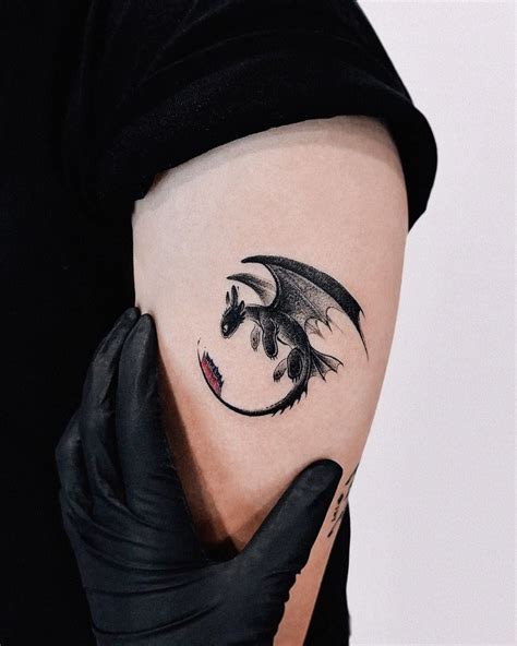 toothless tattoo|dragon tattoo behind ear.